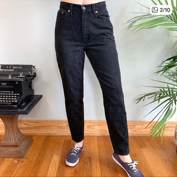 Vintage Levi 512 Slim Fit Tapered Black Jeans Women sz 11 27 Y2K 1995 High Rise - Picture 2 of 16